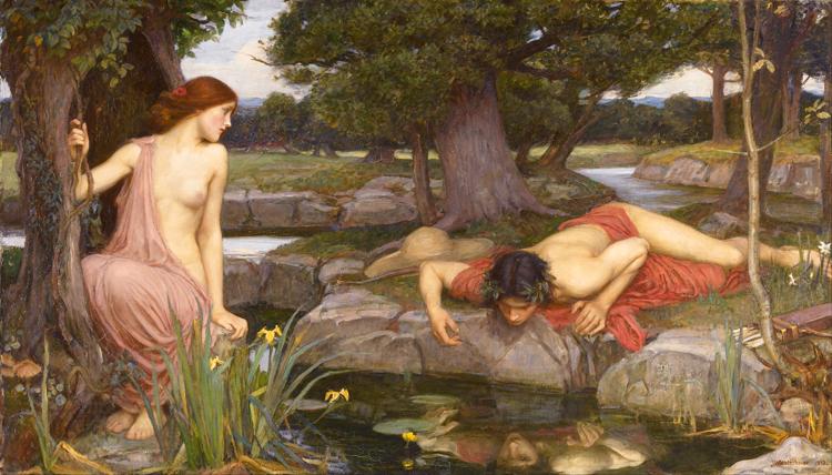 John William Waterhouse E-cho and Narcissus (mk41) China oil painting art